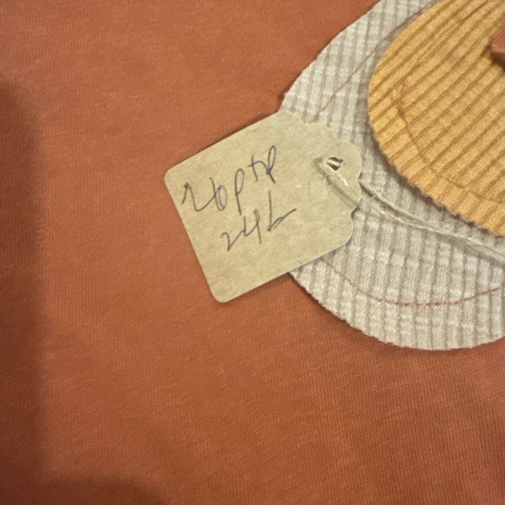 Easel Rust Orange Color Block Flower Patch Sweats… - image 4